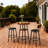 3 Pieces Round Bar Table And Chairs Set, Small Dining Table With 2-Tier Storage Shelf And 2 Upholstered Bar Stools