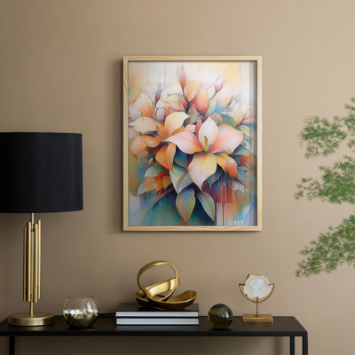 Reproduction encadrée FLORAL Series DLxxvi - bois massif