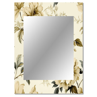 Kiser Minimalist Victorian Simplicity Victorian Pattern - Floral Wall Mirror, Floral Decorative Mirror, Printed Metal Art
