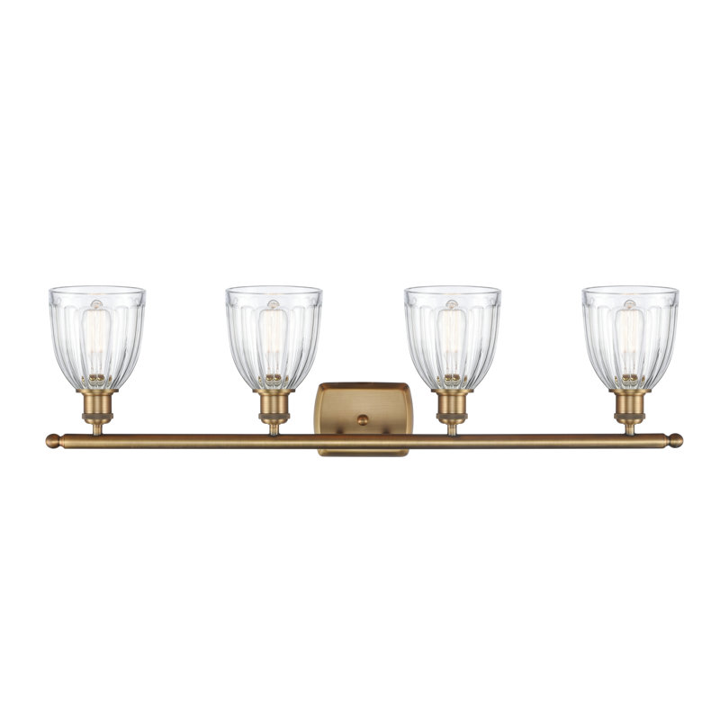 Éclairage pour salle de bain 3 lumières Dunder, Transparent, Laiton brossé, Ampoule DEL 6 watts Vinage