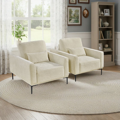 Ensemble de 2 fauteuils avec accoudoirs relaxants et surdimensionnés de 39 po avec siège profond convertible pour salon, chambre à coucher (ensemble de 2)