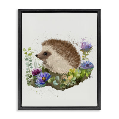 Art mural sur toile "Hérisson dans le jardin" par Fab Funky