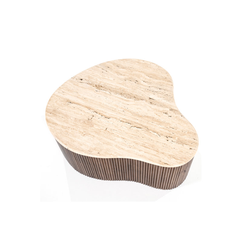 Mari Stone Coffee Table, 13" H x 33" L x 28" W