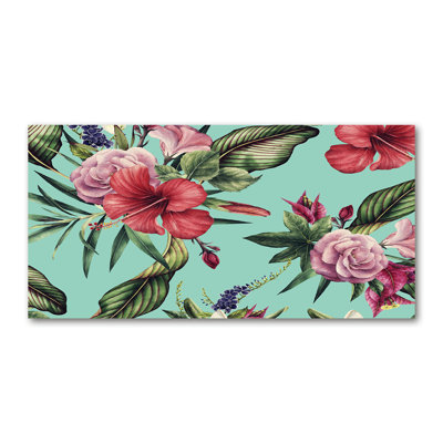 Tropical Flowers - Wrapped Canvas Print