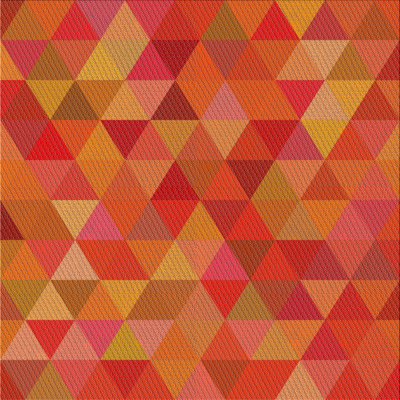Tapis décoratif géométrique rouge/jaune Rieder