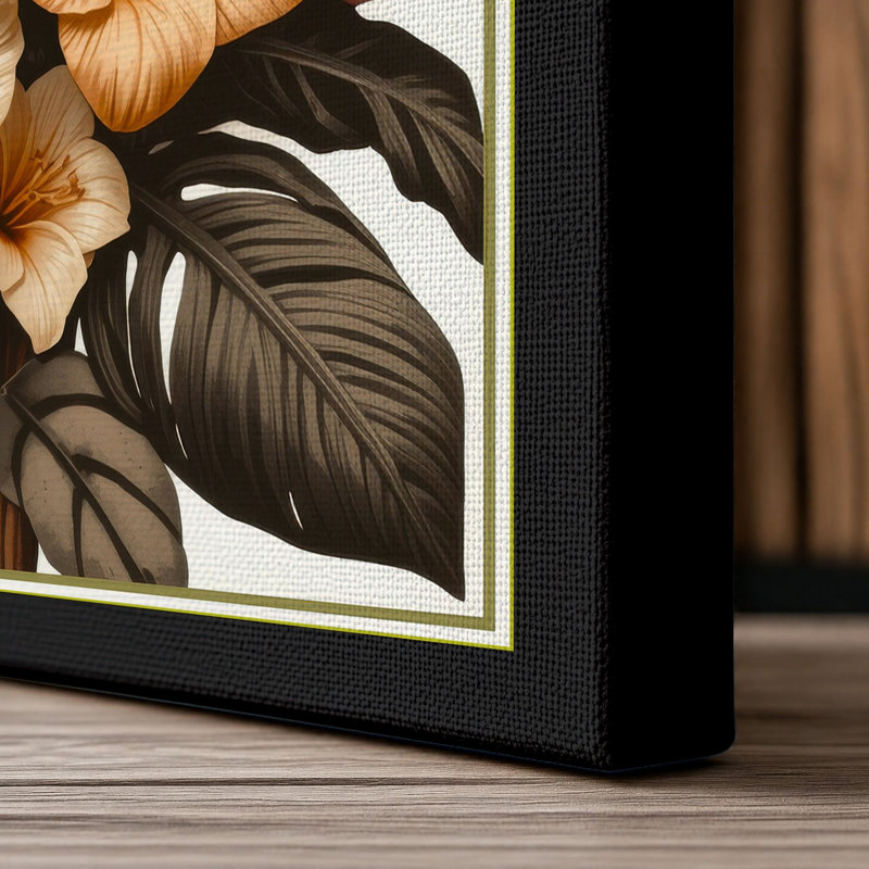 Blossom Study Botanical - Wrapped Canvas, 24x16 - 61.0 x 40.6 cm, Black Border