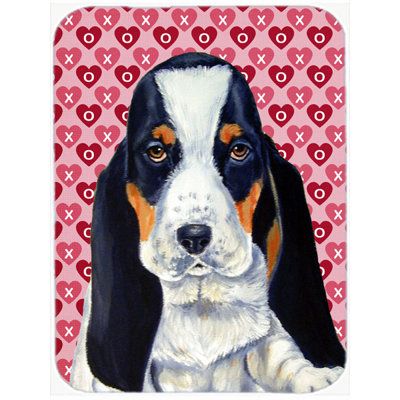 Caroline's Treasures Valentine Hearts Basset Hound Hearts Love and Valentine's Day Portrait Glass Cutting Board