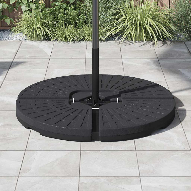 Grand parasol de patio extérieur en plastique noir PEHD