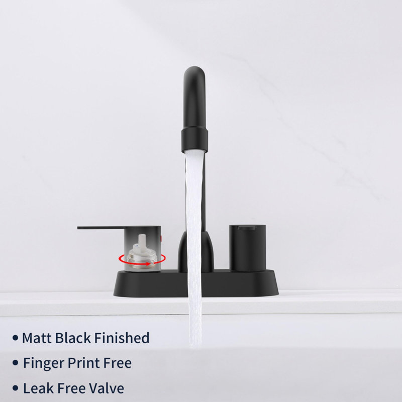 Bathroom faucet with 360 degree turn spout, Matt Black