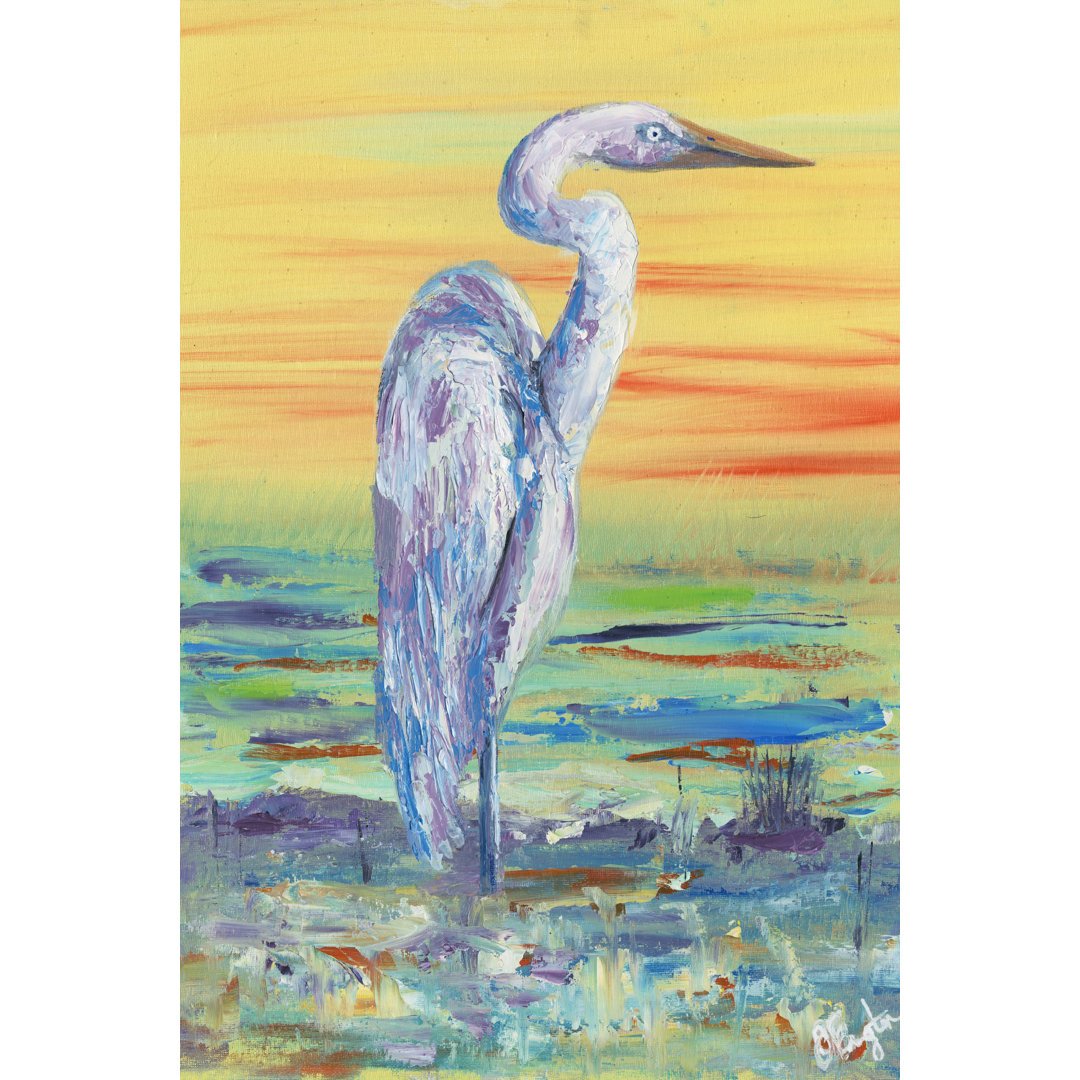 Leinwandbild Egret Sunset I von Olivia Brewington