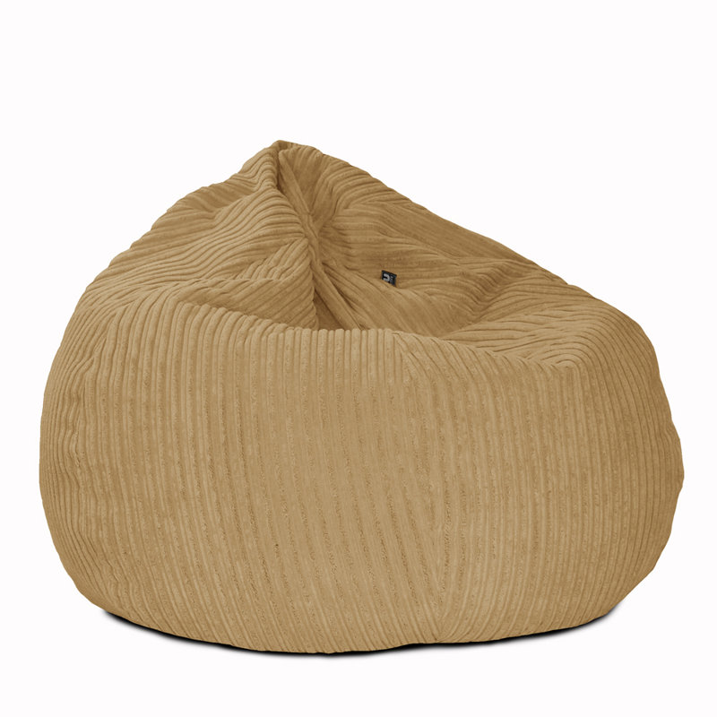rucomfy Beanbags Large Corduroy Slouchbag - Plush Bean Bag Chair for Adults, Teens and Kids - Home Furniture Seating for Living Room or Bedroom - Machine Washable 80cm x 110cm