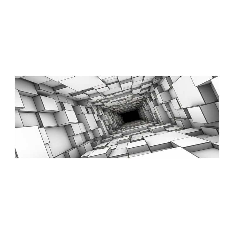 Tunnel With Cubes - Wrapped Canvas Print