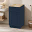 Armoire de base 18 po bleu marine Shaker avec porte à fermeture en douceur, tiroir, unité compacte en bois massif avec tablette réglable pour la cuisine, la salle de bain, la buanderie, le garage (l 18 po x P 24 po x H 34,5 po)