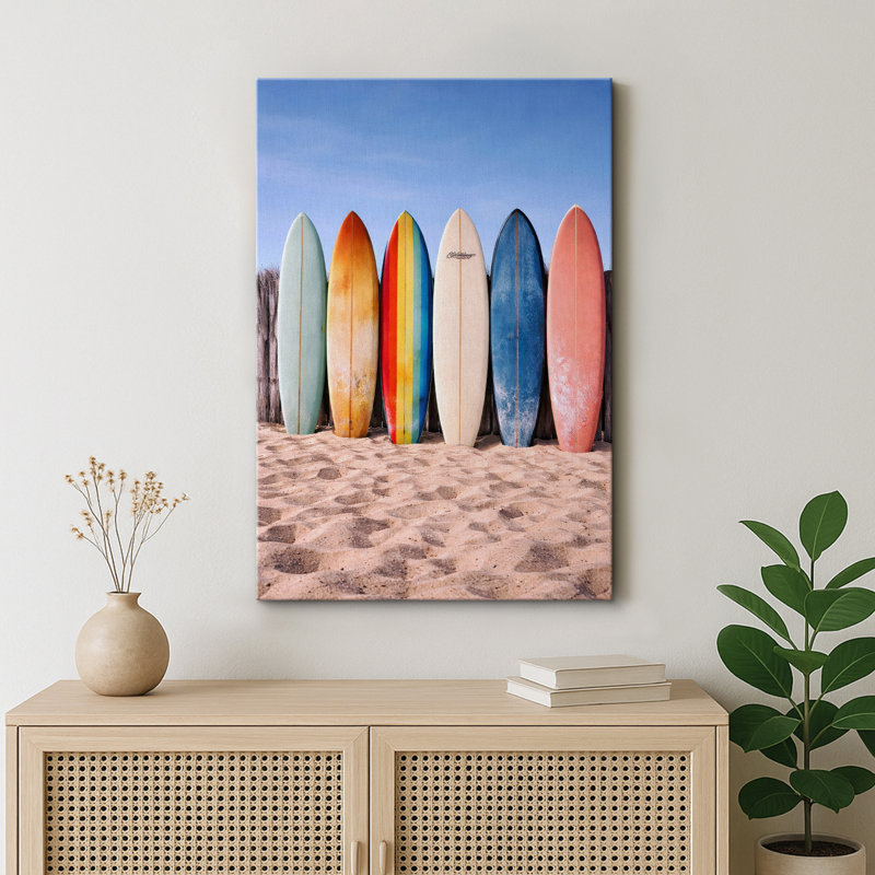 Collection de planche de surf moderne, art mural minimaliste côtier, impression sur toile encadrée, Toile tendue