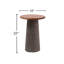 Table de bout ronde en bois massif sculptée à la main-1365550945