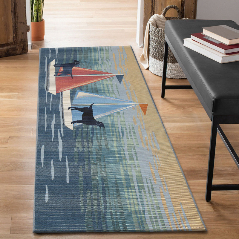 Smithies No Pattern And Not Solid Color Synthetic Non-Skid Kitchen Mat, Runner 1'11" x 4'11"