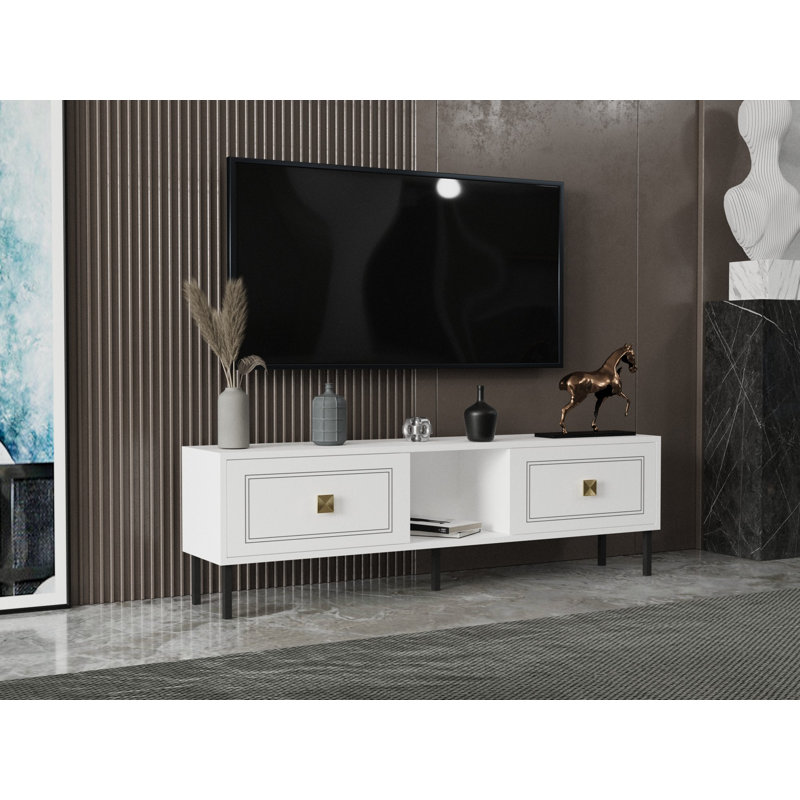 Keikei Unfinished TV Stand, Gold