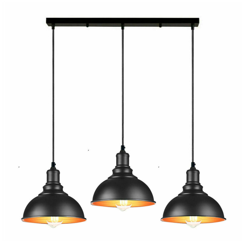 Vintage 3-Way Light Pendant for Kitchen Island - Modern Industrial Rustic Lighting by Brambly Cottage for Dining Room &  Bar