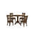 5 Piece Dining Set Includes a Round Dining Room Table with Dropleaf and 4 Linen Fabric Chairs, Espresso-599990111-600756714
