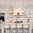 Aldrich 3 - Light Lantern Geometric Gold Dining Room Pendant ETL Certified