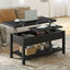 Table basse à plateau relevable multi-fonctions avec rangement Torron 4-en-1
