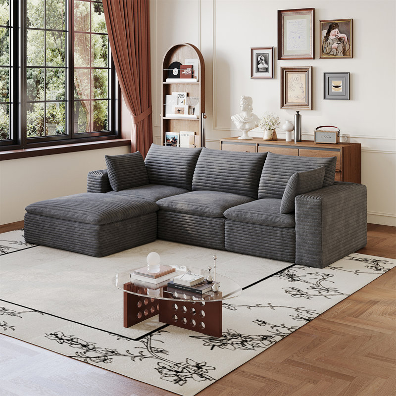 Canapé 102 po Cloud, 102.4" W, DARK GREY Fabric
