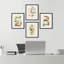 «Mid-Century Modern 1960s Vintage Nordic Polygons», reproduction encadrée de 4 pièces-90605111-90605109