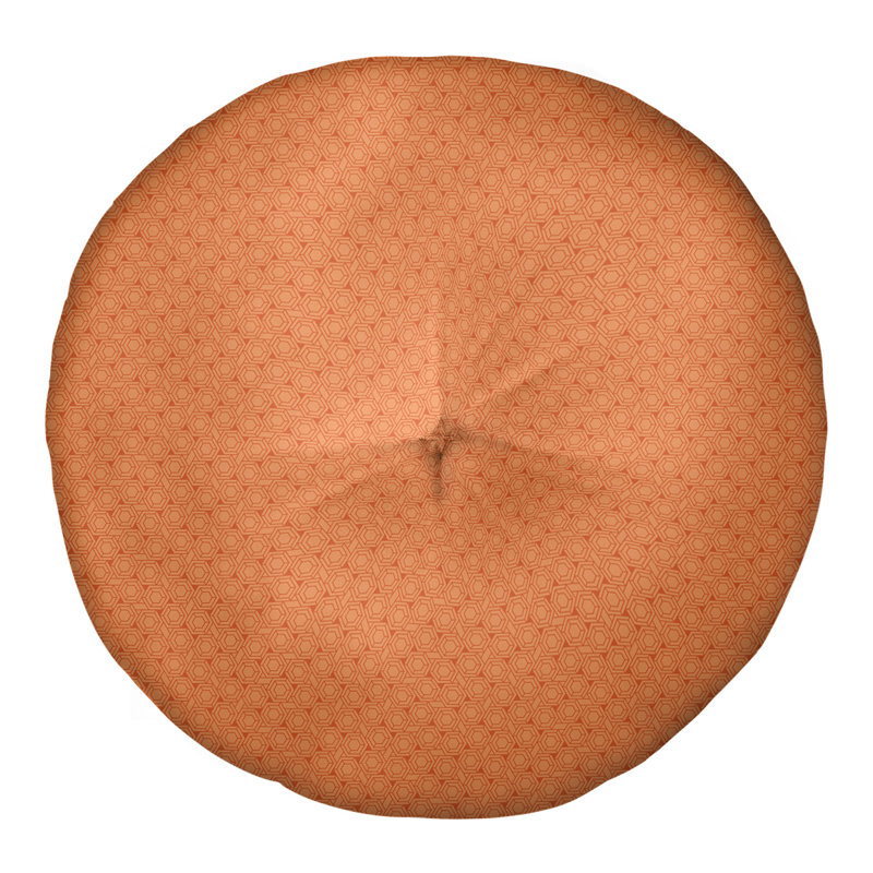 Coussin de sol à motif de treillis hexagonal Katelyn Elizabeth, 26 po x 26 po, Orange