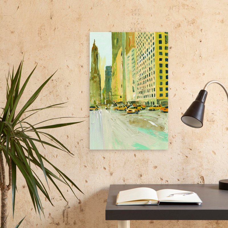 «Early Manhattan Modern Gold Cityscape», art, H 24 po x l 16 po