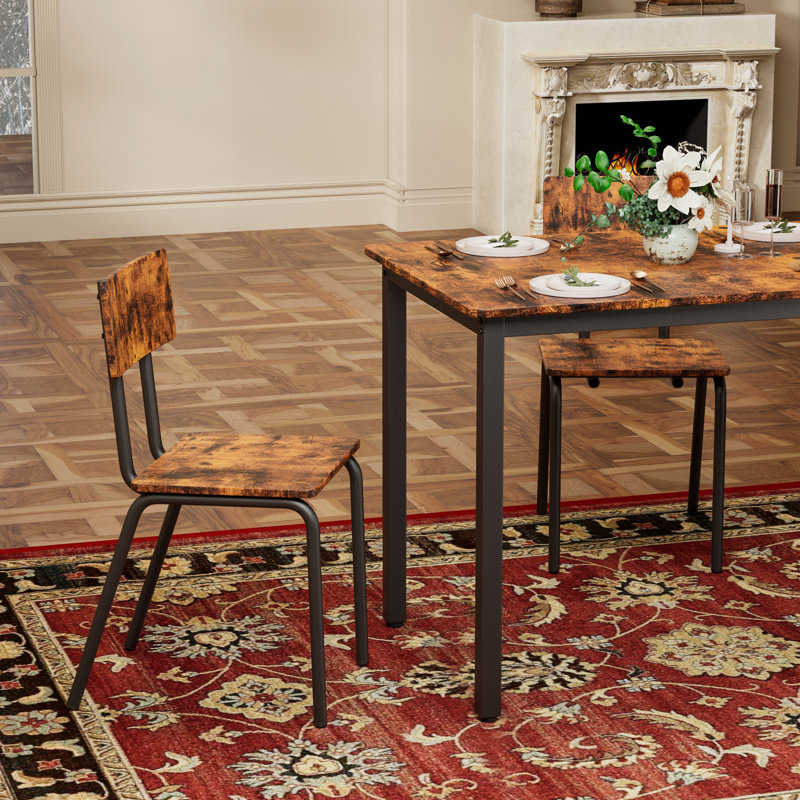 Ensemble de table de salle à manger moderne 5 pièces avec 4 chaises - parfait pour les petits espaces, facile à nettoyer