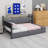 Upholstered Daybed with Storage Footstool, Shelves, Drawers, USB Charging & LED Light-998414784