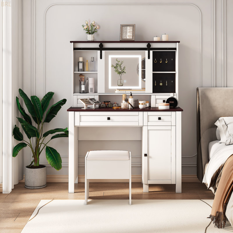 Meuble-lavabo avec miroir et lumières Farmhouse