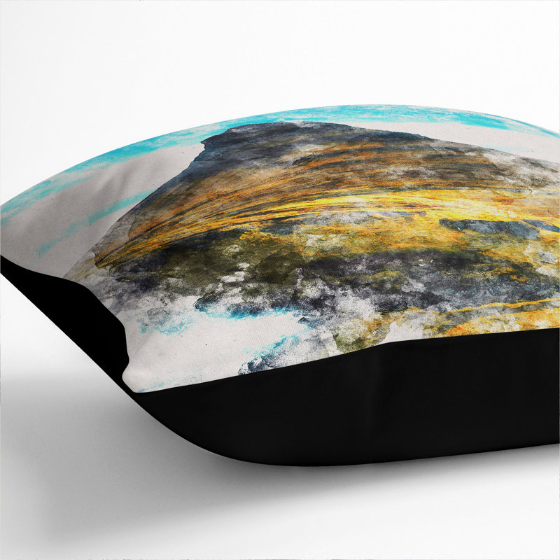 Kirkjufell Mountain in Snaefellsnes Iceland Scatter Cushion, 55cm H x 55cm W x 20cm D, Black