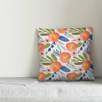 Floral Outdoor Reversible Pillow Cover