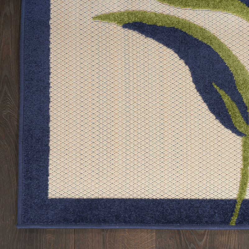 Tapis intérieur / extérieur multicolore à motif floral Alaris Aloha, Rectangle 12 pi x 15 pi