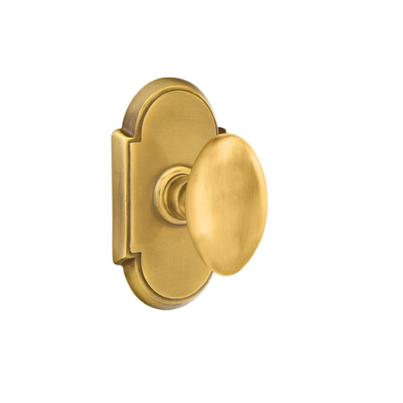 Emtek Privacy Knobset w/ #8 Rosette and Egg Knob, French Antique Brass