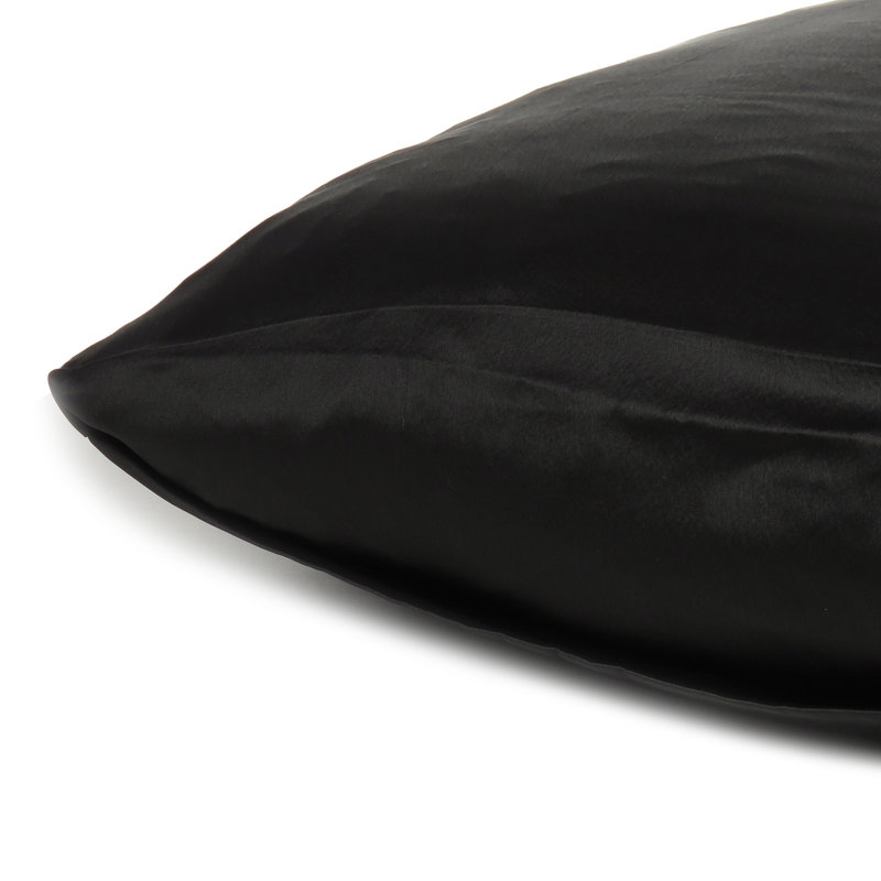 Taies d'oreiller en satin, Standard, Noir