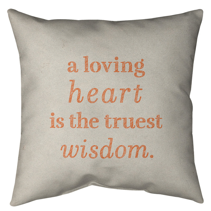 Coussin de sol amour & sagesse, Blanc / Orange, 40 po x 40 po