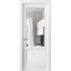 Porte française unie à l'intérieur | Lucia 1533 avec verre transparent | Poignée simple à panneau régulier | Portes de salle de bain robustes