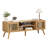 61" Mid Century Modern Tv Stand For 50/55/60/70 Inch Tv, Tv Media Console With Slatted Doors For Tvs Up To 70", Entertainment Center With Storage For Living Room, Bedroom, Oak-933950972-936024255