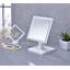 Miroir de table de maquillage ovale pivotant, miroir de coiffeuse autoportant blanc avec piédestal réglable et base stable, miroir de bureau élégant blanc-130904383