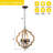 16" 4-Light Geometric Lantern Farmhouse Wood Chandelier, Vintage Rustic Pendant Light for Living Room, Hallway