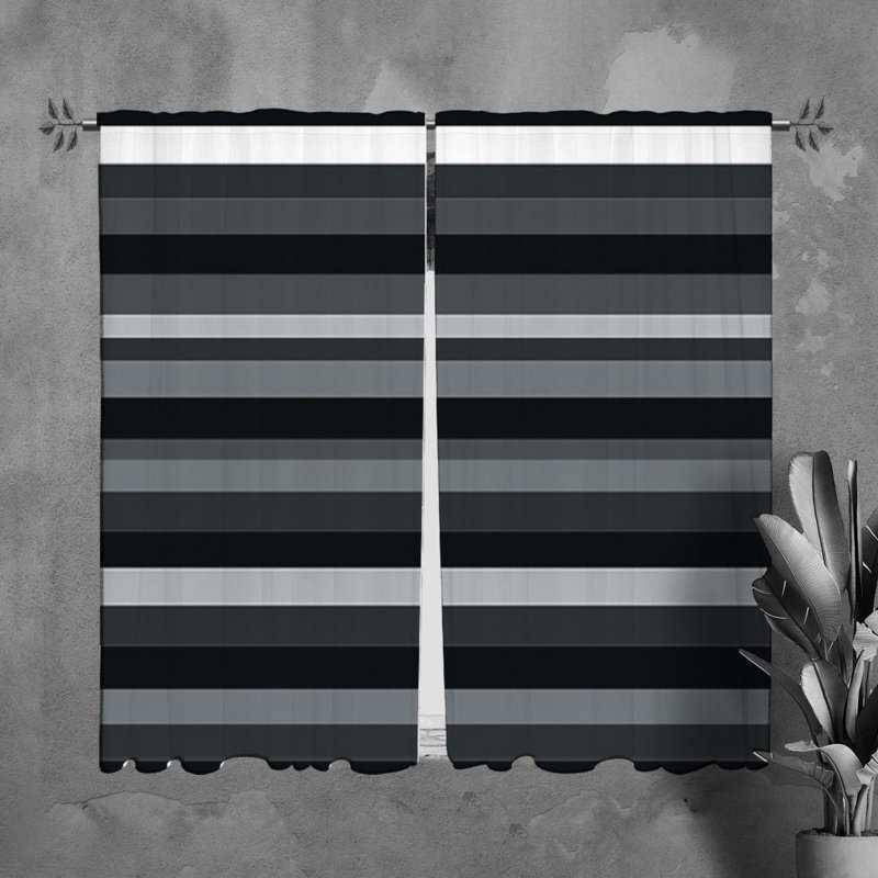 Rideaux de fenêtre horizontaux à motif de rideaux noirs 7740, L 20 po x L 61 po