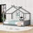 Wood House Floor Bed With Slats-376006407-376006404