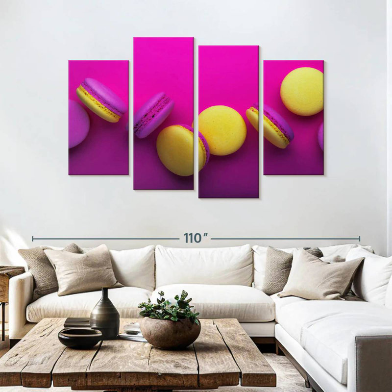 Yarlin Magenta And Yellow Macarons, 54" H x 84" W