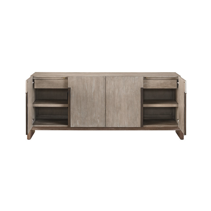 Pescadero 84'' Weathered Oak Sideboard with Adjustable Shelves