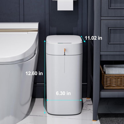 La poubelle à capteur de mouvement rechargeable de 2,2 gallons JOYBOS comprend 12 rouleaux de sacs à ordures
