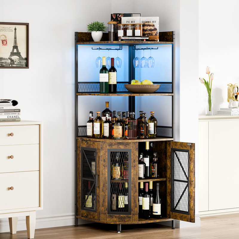 Gereld 26 " L Bar Cabinet, Brown