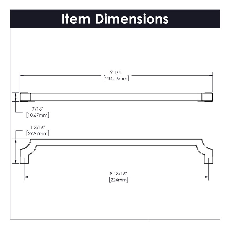 Monarch Collection Pull - Cabinet Pull - Transitional Hardware for Drawers & Cabinets, Brushed Golden Brass, 6-5/16"