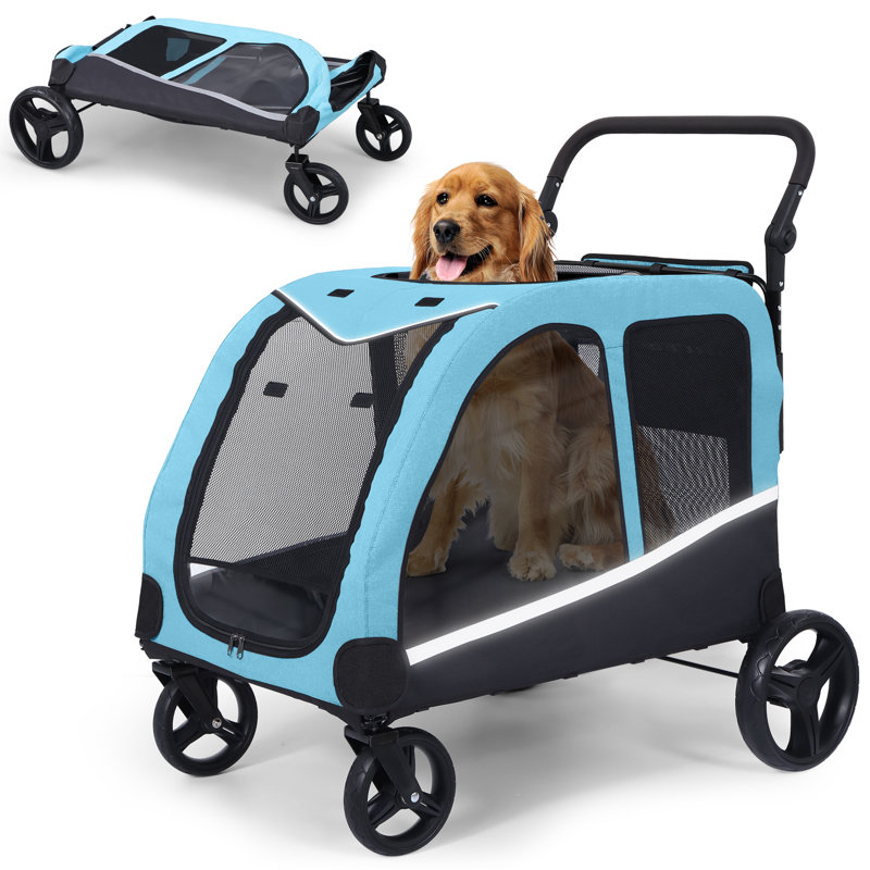 Stroller for Large Dogs, Extra Large Pet Stroller for Medium 2 Dogs, Dog Wagon, Dog Carriage, Foldable Design, Adjustable Handle